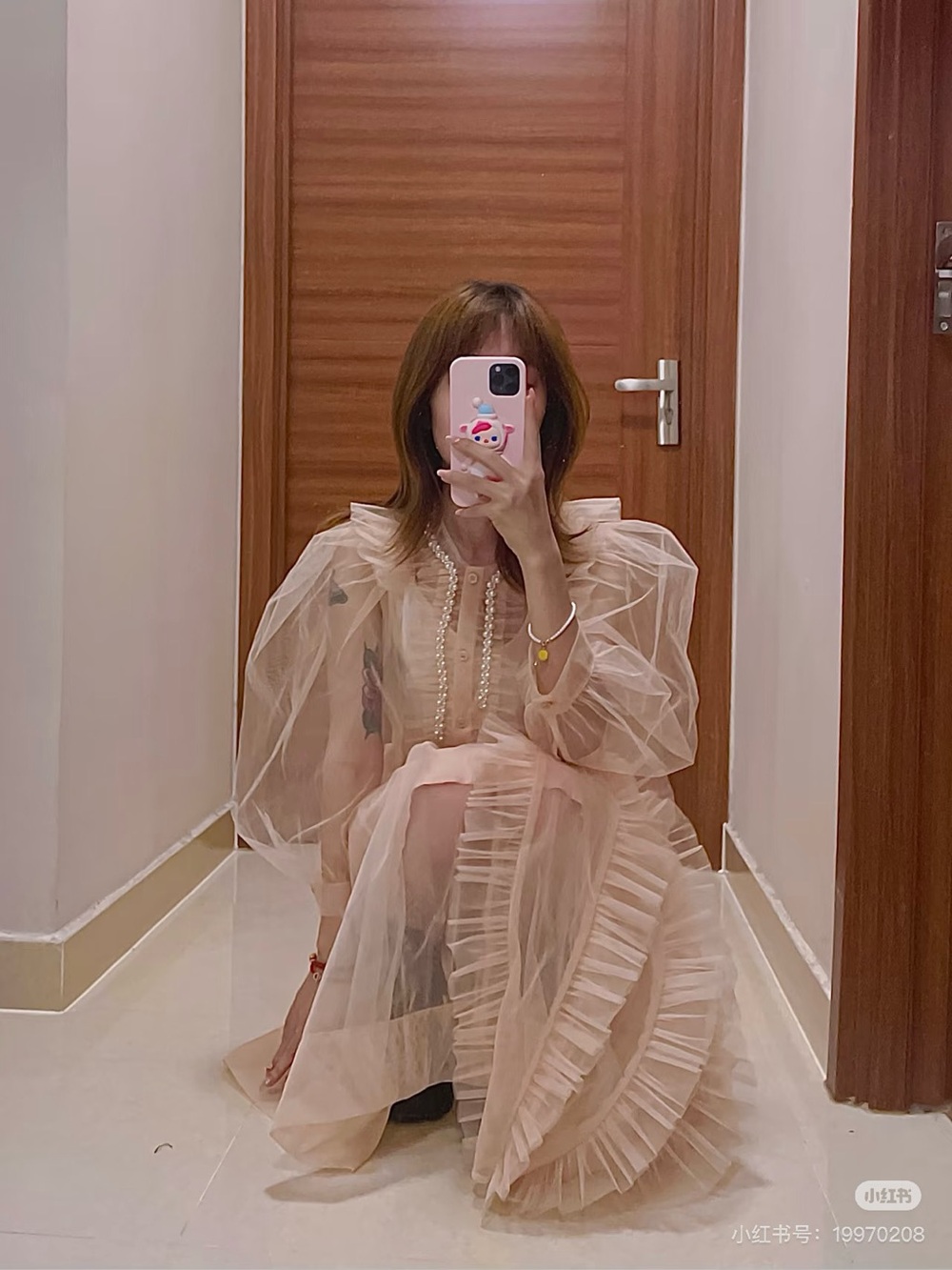 Simone Rocha x H&M Pearl Sheer Ruffle Blouse - Picture 9 of 10